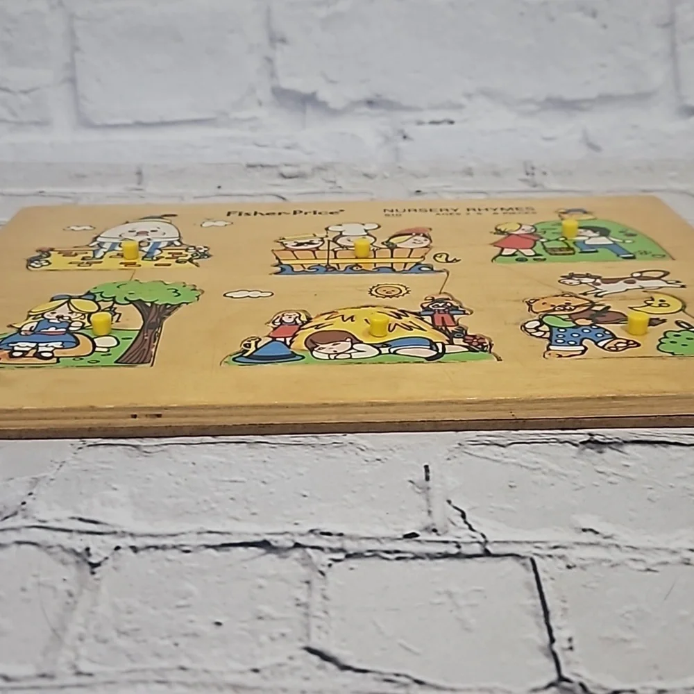 Vintage wooden fisher price nursery rhyme puzzle
